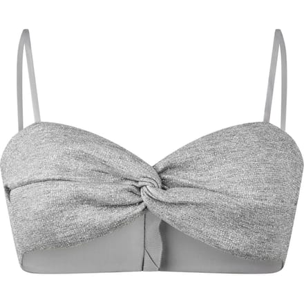 Off White Glitterende cropped tube top voor dames (Zilver)