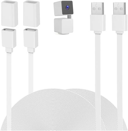 USB Verlengkabel - Stroomkabel Camera - Camera Continu Voeden - IPX7 Waterdicht Ontwerp - 6 Meter - Wit