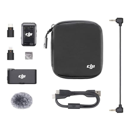 DJI Mic 2 (1 zender + 1 ontvanger), draadloze microfoon met intelligente ruisonderdrukking, 32-bit float interne opname, geoptimaliseerd geluid, 250