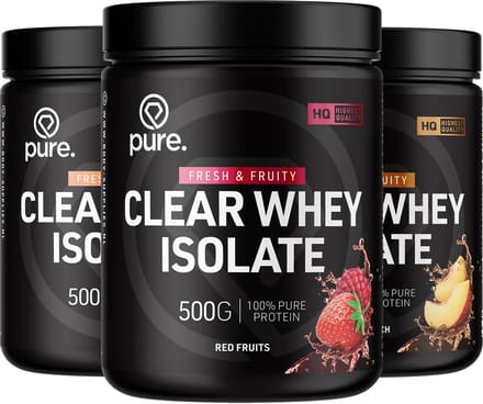 Pure. Clear Whey Isolate - Eiwit Limonade - Clear Whey Protein - Verfrissende Eiwit poeder - Red Fruits - 20 servings - 500g