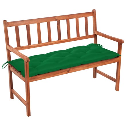 vidaXL - Tuinbank - met - kussen - 120 - cm - massief - acaciahout