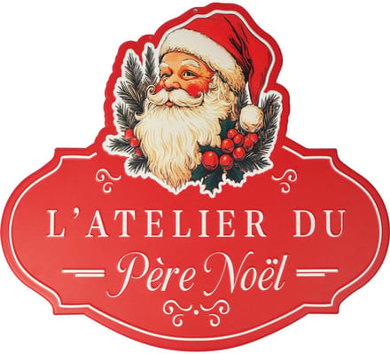 Dekoratief | Wanddeco 'Atelier Du P?re No?l', rood, metaal, 50x45cm | A255784