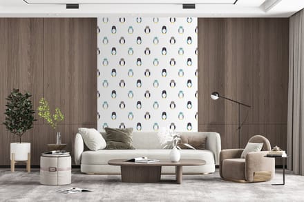 Behang - Fotobehang Design - Dieren - Pinguïn - Breedte 145 cm x hoogte 220 cm