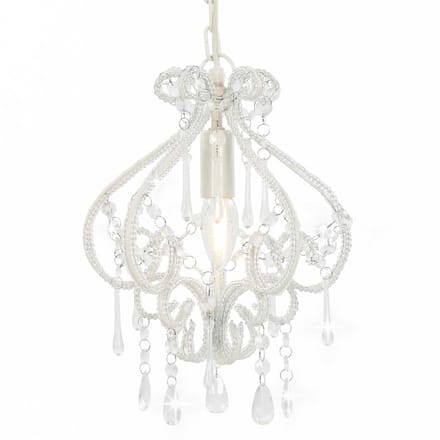 vidaXL Plafondlamp met kralen rond E14 wit