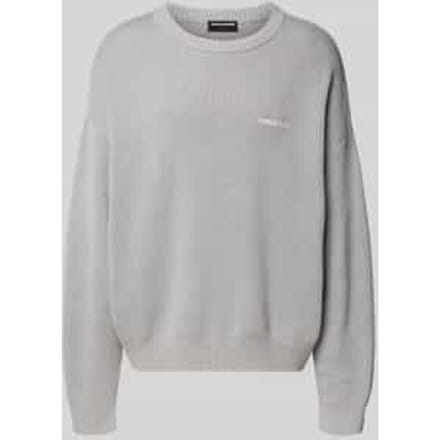 Oversized gebreide pullover met labelstitching