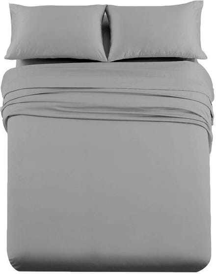 Camper Lakens Set - Rv King - Comfortabel Slapen - Zachte Microvezel - 4-Delig - Lichtgrijs