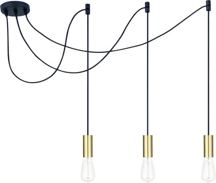 LETT® Cera 3 Hanglamp Eettafel - Ø 4 cm - 3xE27 - Goud Messing