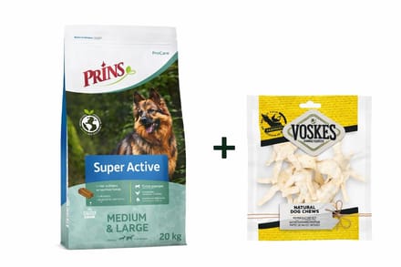 Prins Prins ProCare Super Active 20 kg & 100 gram Voskes Gepofte Kippenpoten