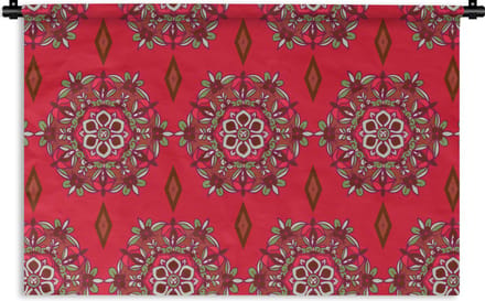 Wandkleed - Wanddoek - Mandala - Design - Bloem - 90x60 cm - Wandtapijt