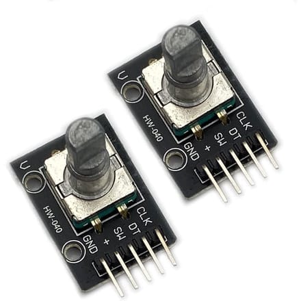 KY-040 Draaiknopmodule – 2 Stuks | Compatibel met Raspberry Pi & Arduino | Draaiknop + Drukknopfunctie