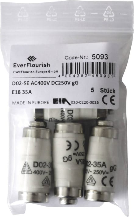 GAO 5093B Neozed zekering Afmeting zekering = D02 - 35 A (10 stuks)
