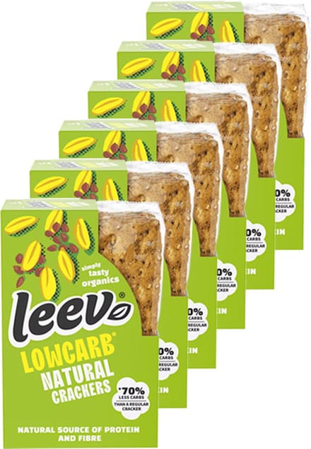 Leev® Bio | Low Carb Qrackers | Lijnzaad | 6 stuks | 6 x 80g | Eiwitrijke voeding | Koolhydraatarme Crackers