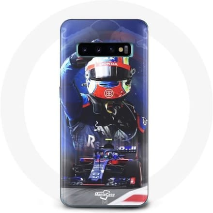 Coque pour Samsung Galaxy S10 plus Formule 1 Pierre Gasly Pilote automobile F1 Rouge Bleu