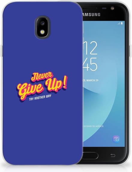 Samsung Galaxy J3 2017 Siliconen hoesje met naam Never Give Up