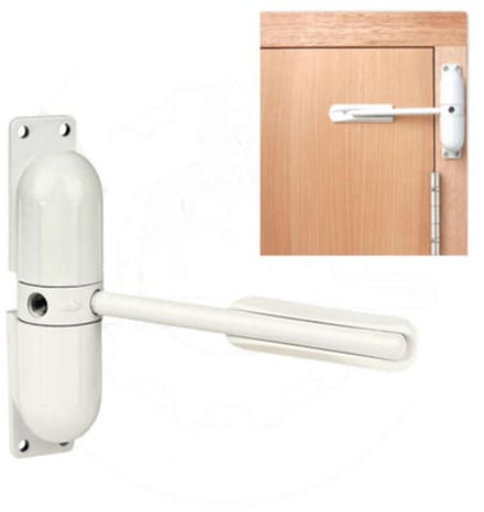 BukkitBow - Deurdranger met Glijarm - Verstelbare Deursluiter - Zinklegering - Voor Deuren van 20-70 kg - Wit