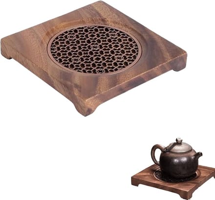 Houten Keuken Onderzetters - Walnoot - Set van 4 - Theepot Accessoires