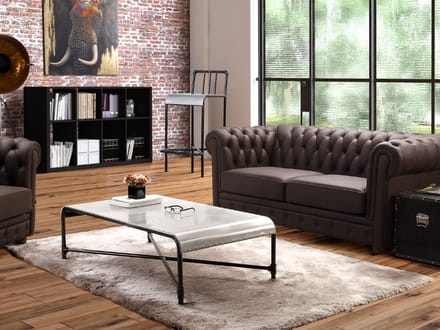 Vente-unique Kleed shaggy DOLCE Taupe met beige weerschijn - polyester - 200*290 cm