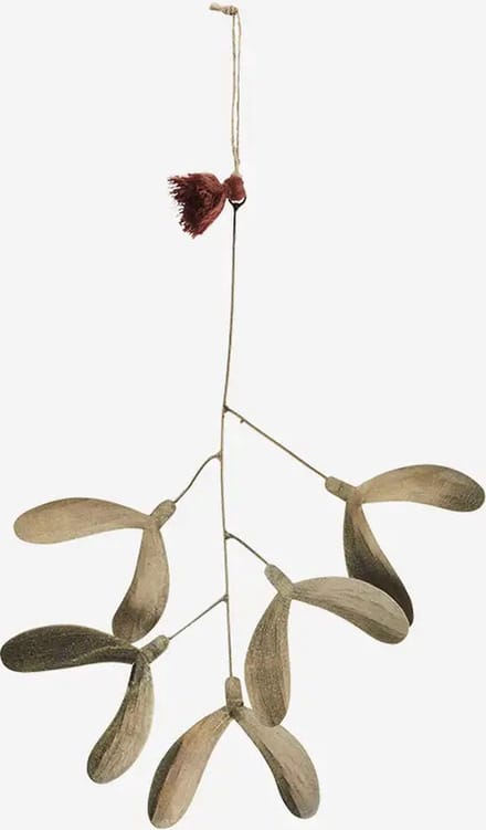 Madam Stoltz - ijzeren maretak / mistletoe - verouderd messing - 26 cm