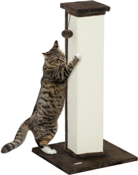 PawHut-Kattenkrabpaal-41x41x81cm-Sisal-Bruin