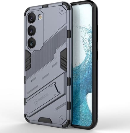 Geschikt voor Samsung Galaxy S23 Shockproof Kickstand Back Cover Hoesje Blauw