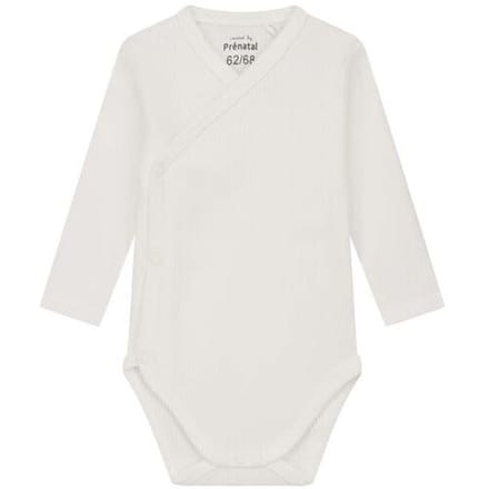 Prénatal newborn overslagromper rib Ivory White 44 unisex