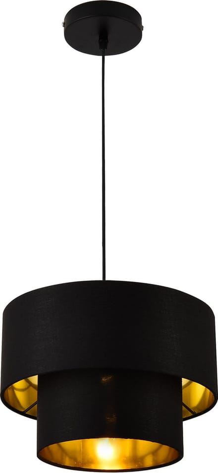 Design hanglamp Lopar 149 cm metaal en stof E27 Ø30 zwart