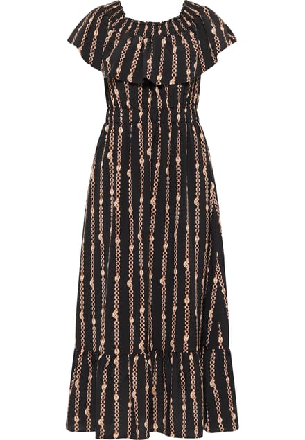 Faina Maxi-jurk met all-over print Dames zwart