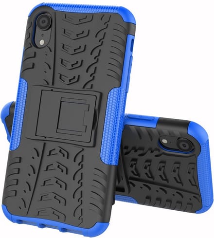 Peachy Hybride standaard case shockproof hoesje geschikt voor iPhone XS Max - Blauw