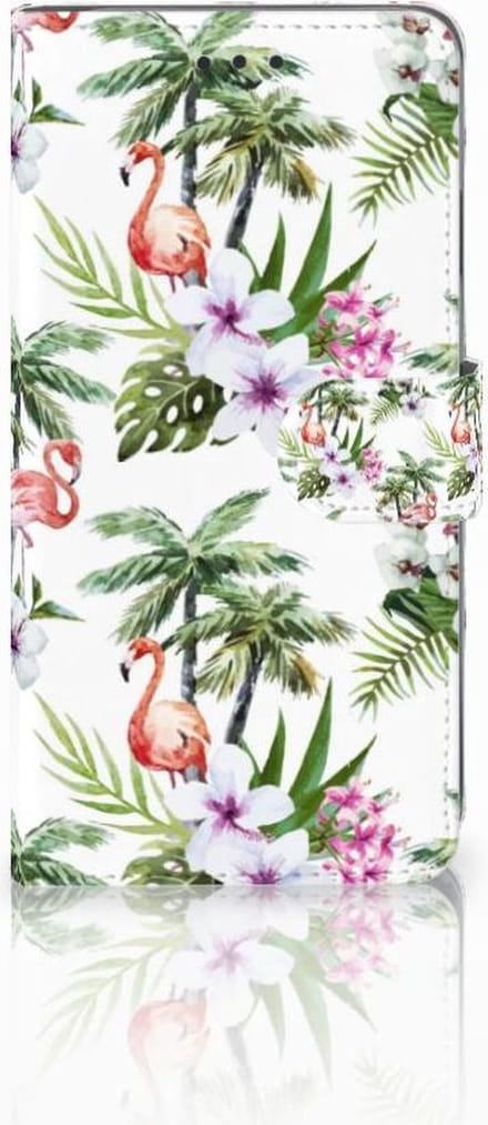 Apple iPhone Xs Max Telefoonhoesje met Pasjes Flamingo Palms
