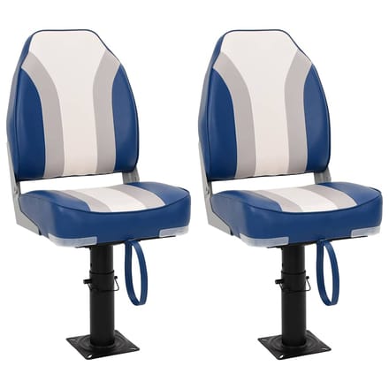 vidaXL - Bootstoelen - 2 - st - met - poot - in - hoogte - verstelbaar - 360° - draaibaar