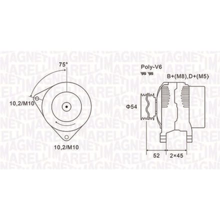Driefasige generator MAGNETI MARELLI 063731496010