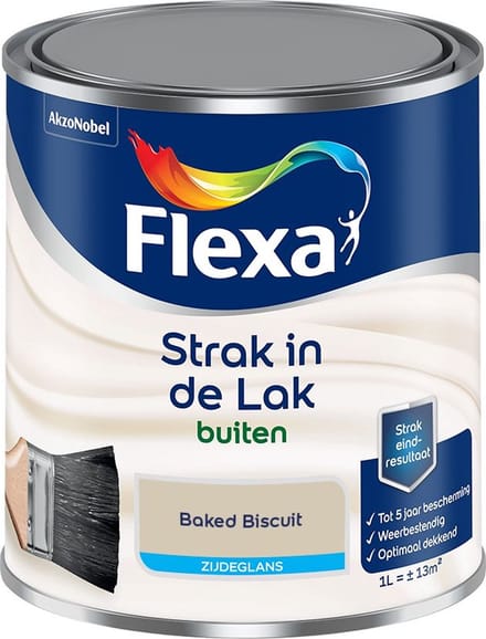 Flexa - Strak In De Lak Buitenlak Zijdeglans - Baked Biscuit - Mengverf - 1 L