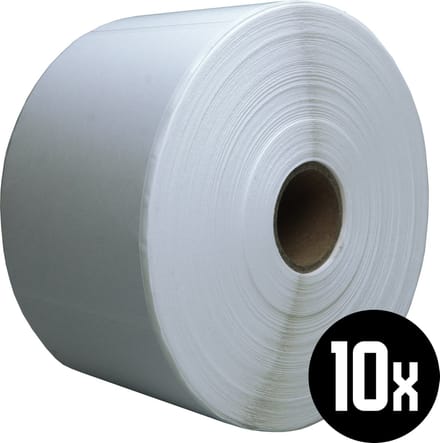 DULA Compatible Zebra Labels 57x76mm - 930 etiketten per rol - kern 25mm - Wit - Permanent - 10 roll