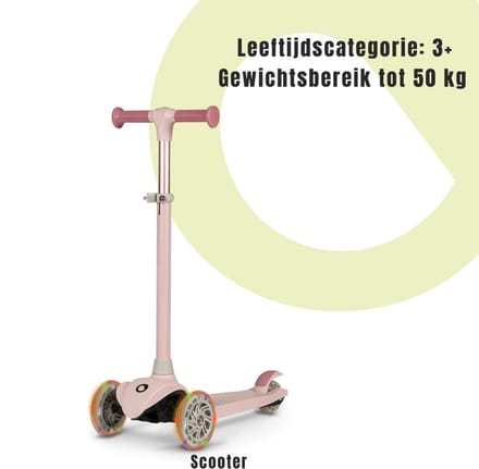 SCH® Kinderstep 3 Wielen - Kinderstep - Roze - 26cm x 56cm x 67cm
