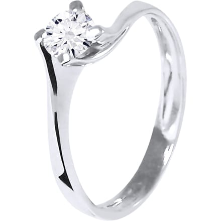 Solitaire Diamond 0,40 Cts 4 Claws White Gold 18 Karaat