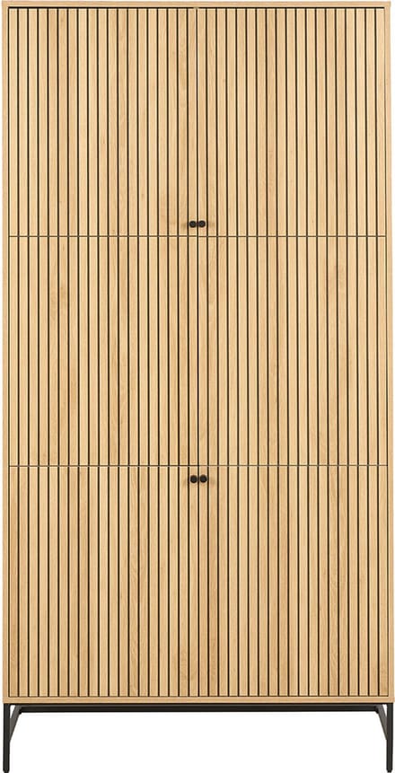 Garderobekast eiken kleur met lamellen fronten 99x200 cm