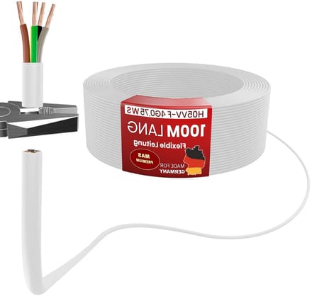 Flexibele kabel - Apparaatkabel H05VV-F - Lichte apparaten aansluiten - 100% koper geleiders - 100 meter - Wit