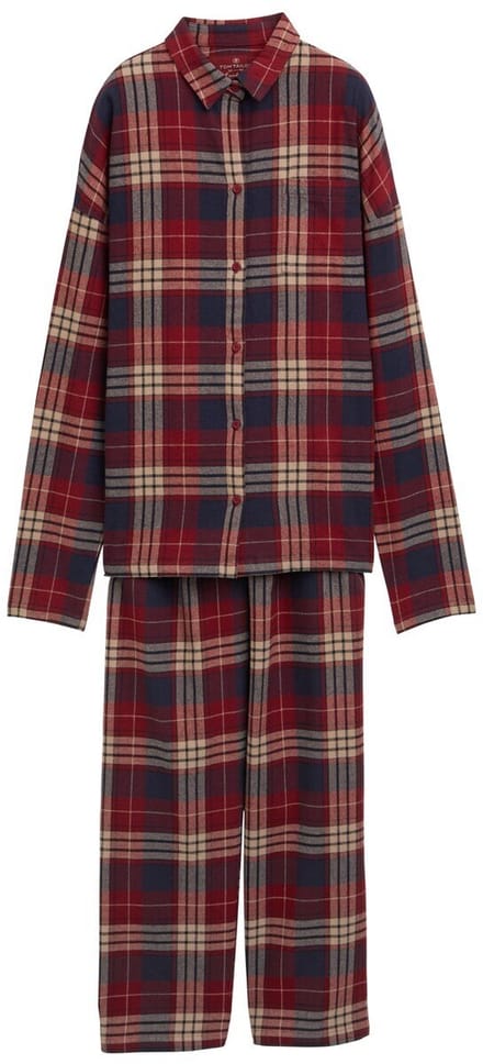Tom Tailor - Pyjamaset met ruitjespatroon - Maat 46 - red-medium-check