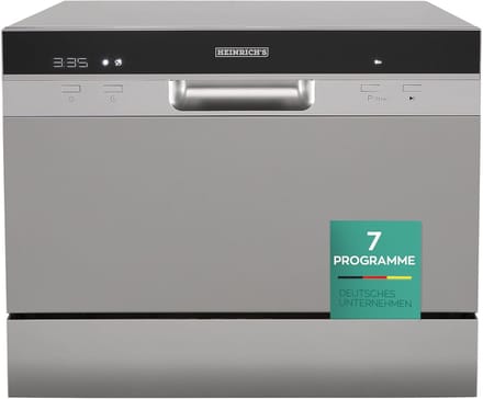 Heinrich's HTG 8840 mini vaatwasser - 7 programma's - gebruik slechts 6,5 liter per cyclus - zilver