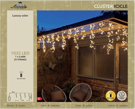 Anna's Collection Ijspegelverlichting - 1032 leds - warm wit - 700 cm - knipperfunctie