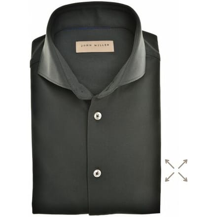 John Miller Overhemd Slim-Fit Plain Hyperstretch Donker Groen / male