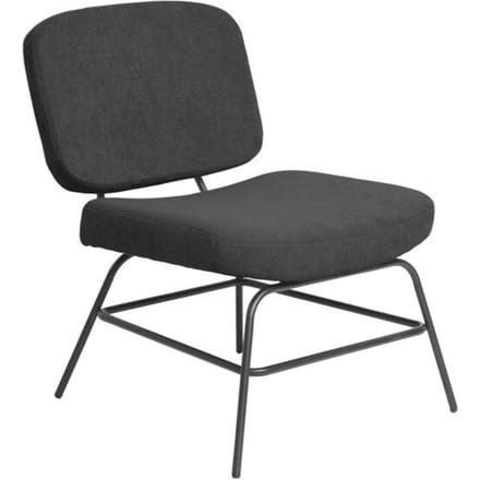 meet by Paperflow Curve fauteuil, industrieel ontwerp, polyester bekleding, frame van staal & multiplex, B 570 x D 710 x H 755 mm, antraciet