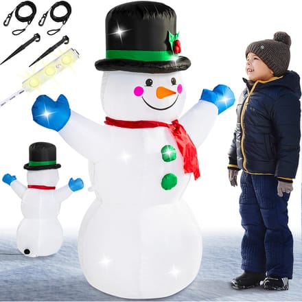 Monzana Opblaasbare Sneeuwman XL - 120cm 3 LED´S - Verlichting