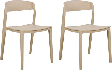 SOMERS - Eetkamerstoel set van 2 - Beige - Plastic