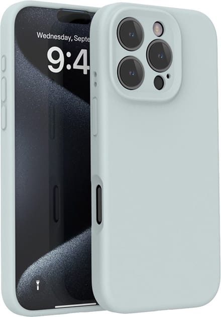 Lunso Geschikt voor iPhone 16 Pro Max hoesje - Flexibel siliconen Backcover - Mint Blauw