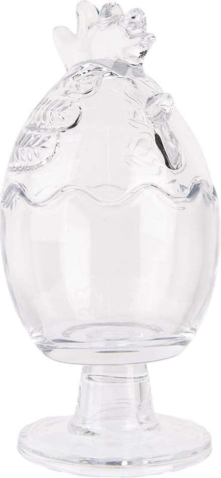 Clayre & Eef Glazen potje Kip Ø 10x22 cm Transparant Glas