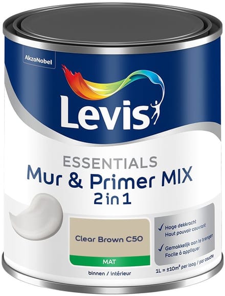 Levis - Essentials Mur & Primer Mix - Clear Brown C50 - Mengverf - 1 L