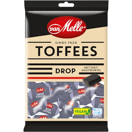 Van Melle | Toffees | Drop | Vegan | Zak | 12 x 225 gram