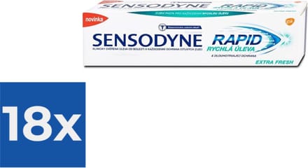 Sensodyne Tandpasta - Rapid Relief Extra Fresh - 75ml - Voordeelverpakking 18 stuks