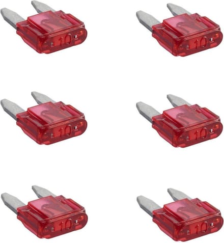 ProPlus Mini autozekeringen - 10 ampère - rood - 6 stuks